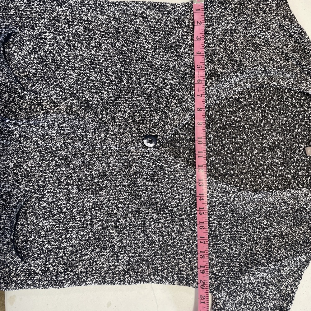 J. Jill Women's Long Cardigan XL with Button Black White Marble Size Small - Picture 7 of 9